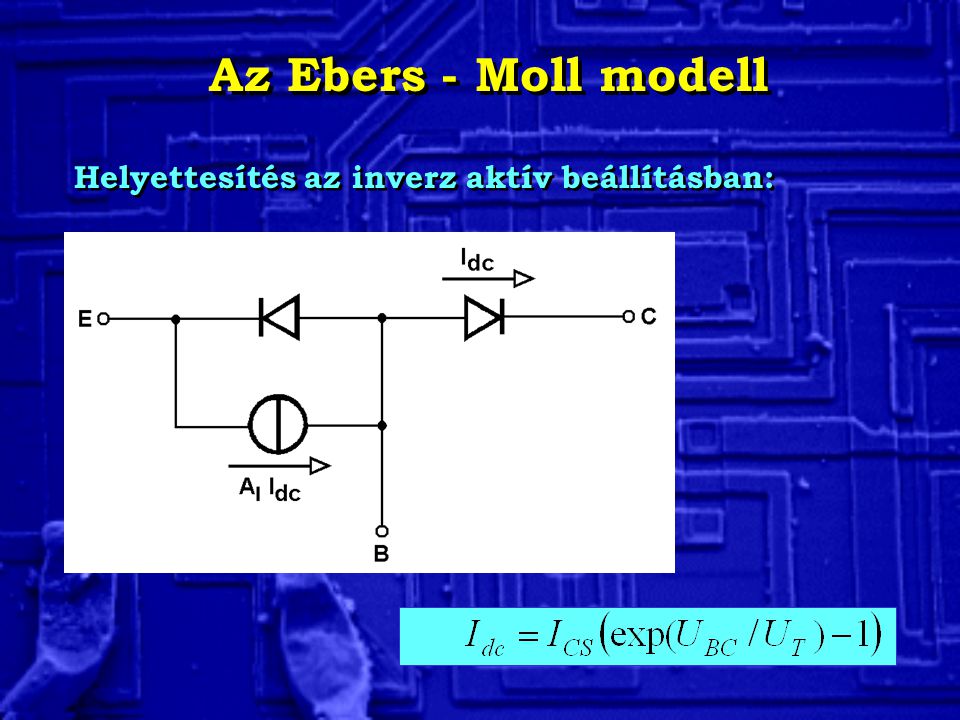 Az Ebers - Moll modell Helyettesítés az inverz aktív beállításban: