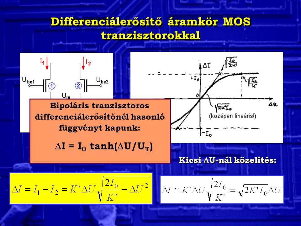 Differenciálerősítő áramkör MOS tranzisztorokkal