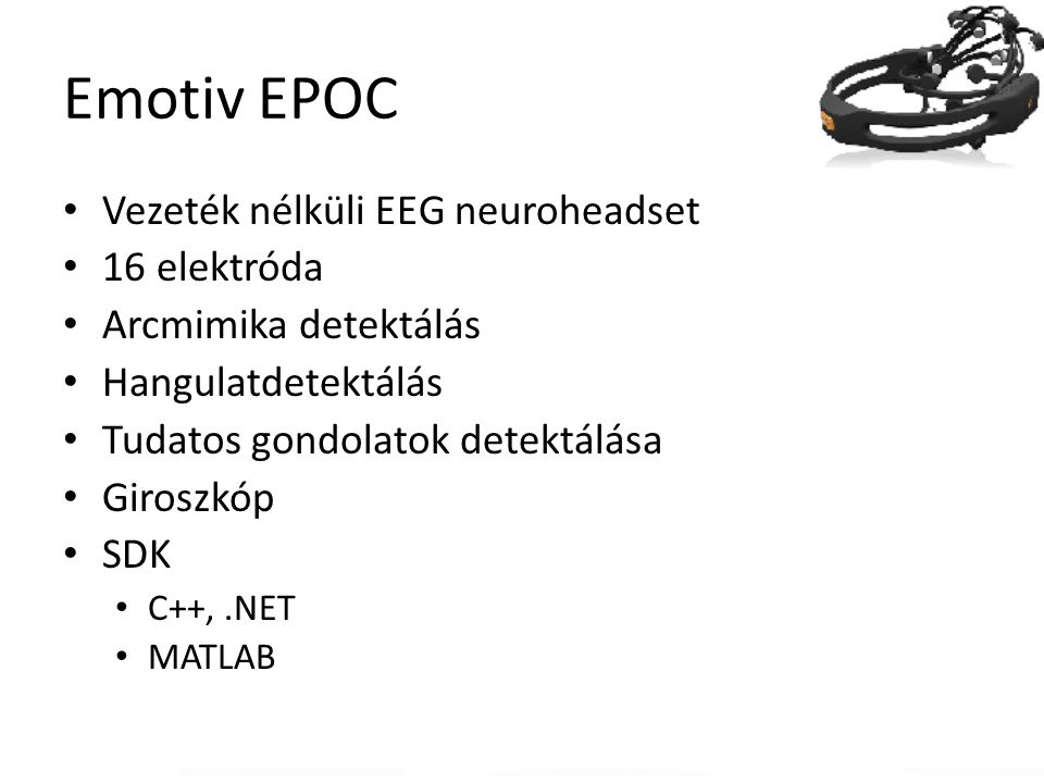 Emotiv EPOC Vezeték nélküli EEG neuroheadset 16 elektróda