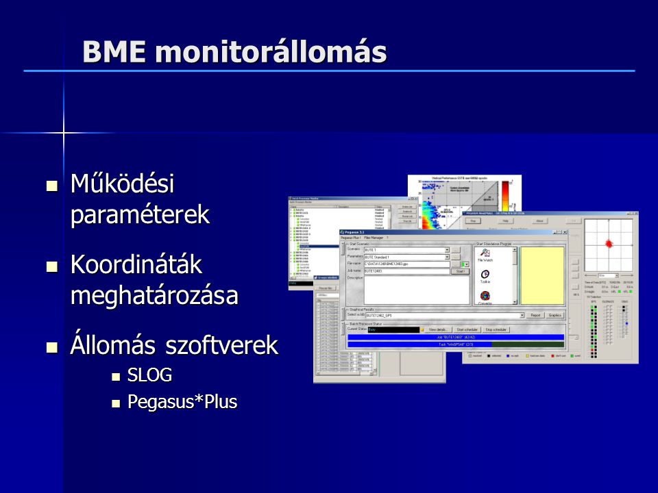 BME monitorállomás Működési paraméterek Koordináták meghatározása