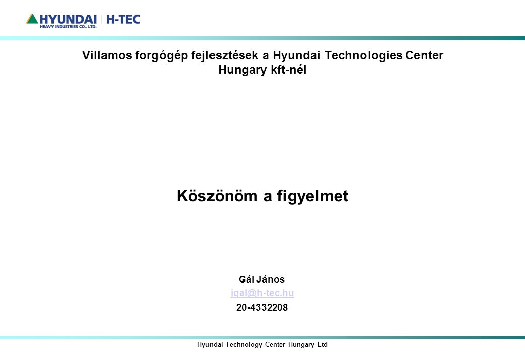 Hyundai Technology Center Hungary Ltd