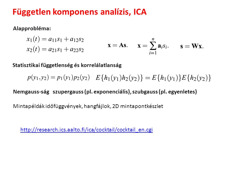 Független komponens analízis, ICA
