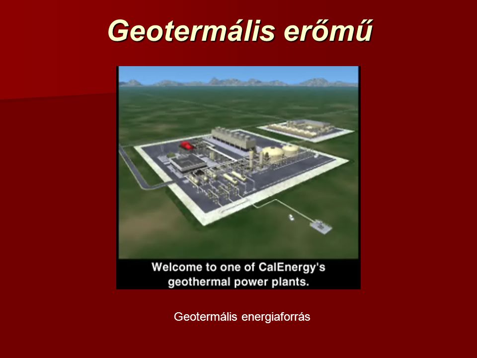 Geotermális erőmű Geotermális energiaforrás