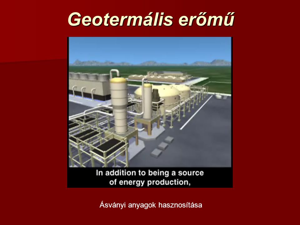 Geotermális erőmű Ásványi anyagok hasznosítása
