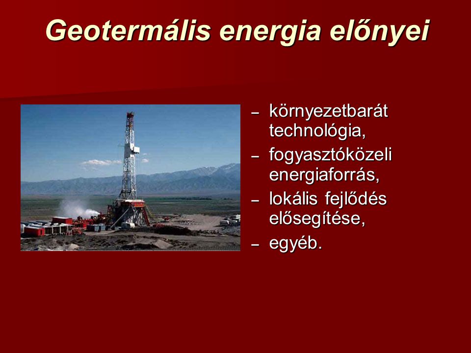 Geotermális energia előnyei