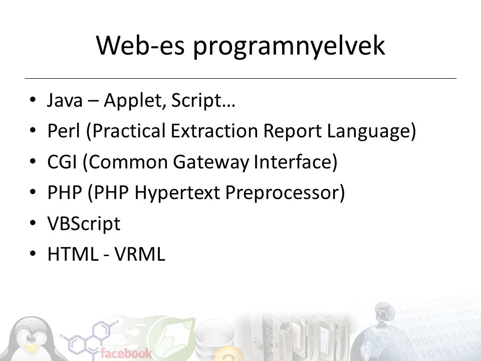 Web-es programnyelvek