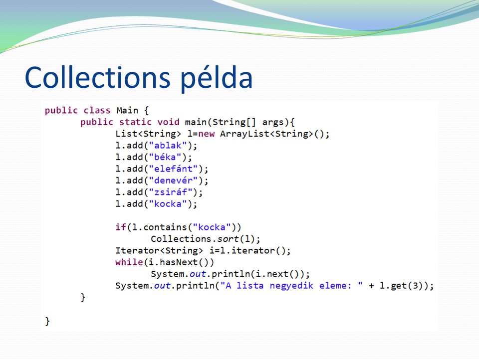 Collections példa