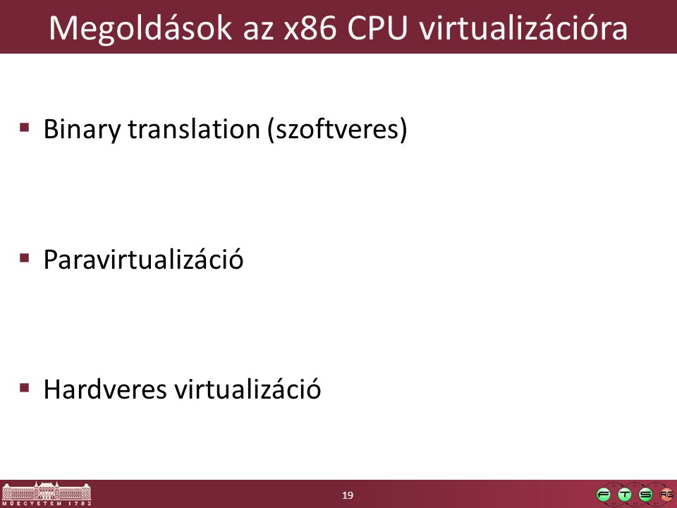 Megoldások az x86 CPU virtualizációra