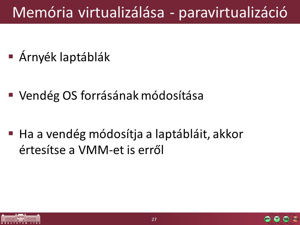 Memória virtualizálása - paravirtualizáció