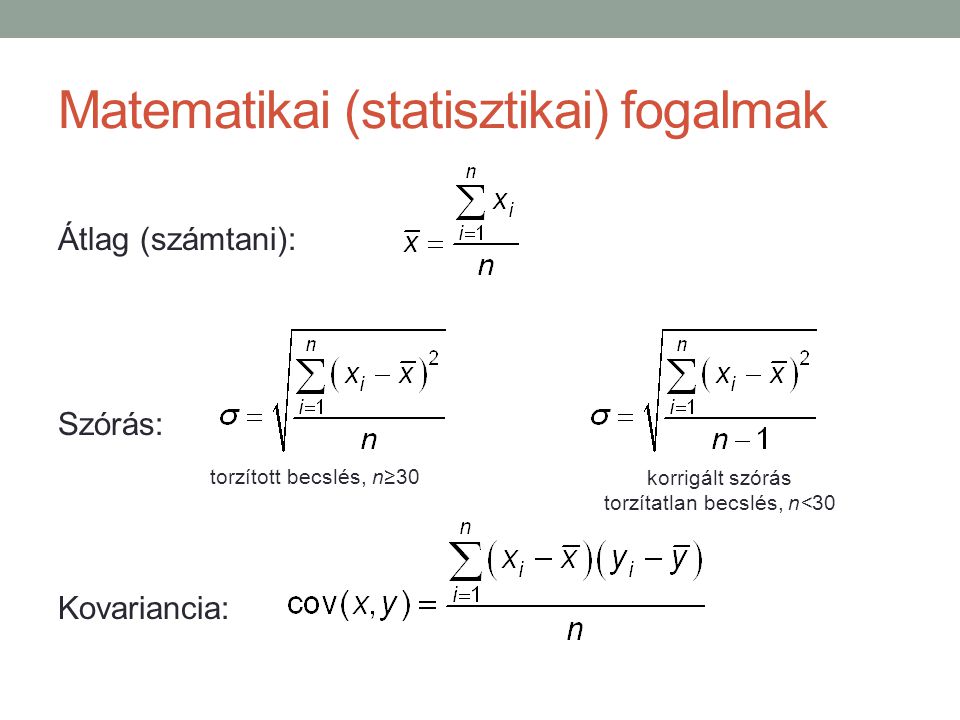 Matematikai (statisztikai) fogalmak