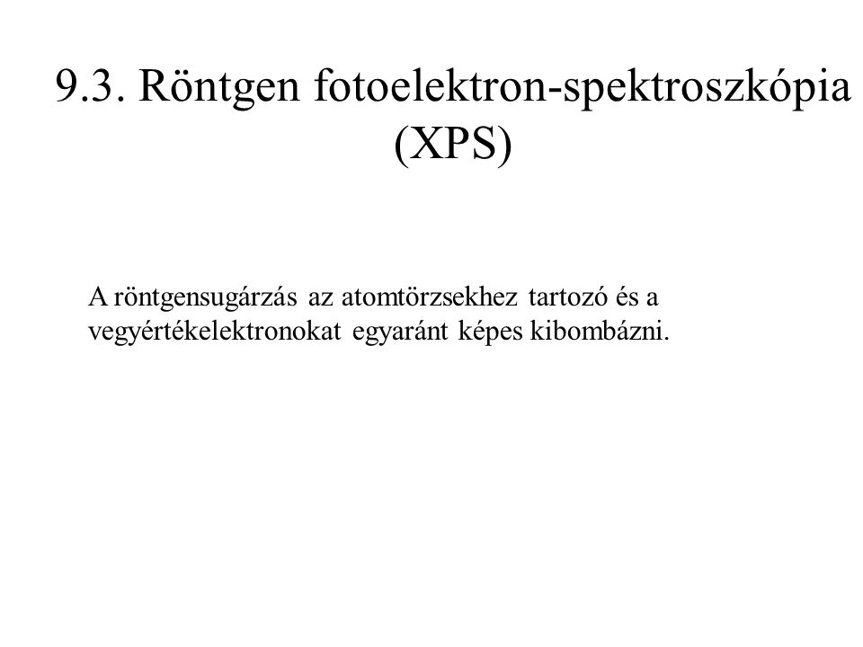 9.3. Röntgen fotoelektron-spektroszkópia (XPS)