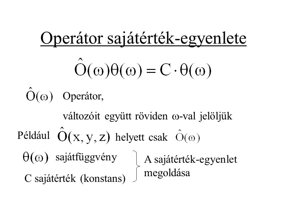 Operátor sajátérték-egyenlete