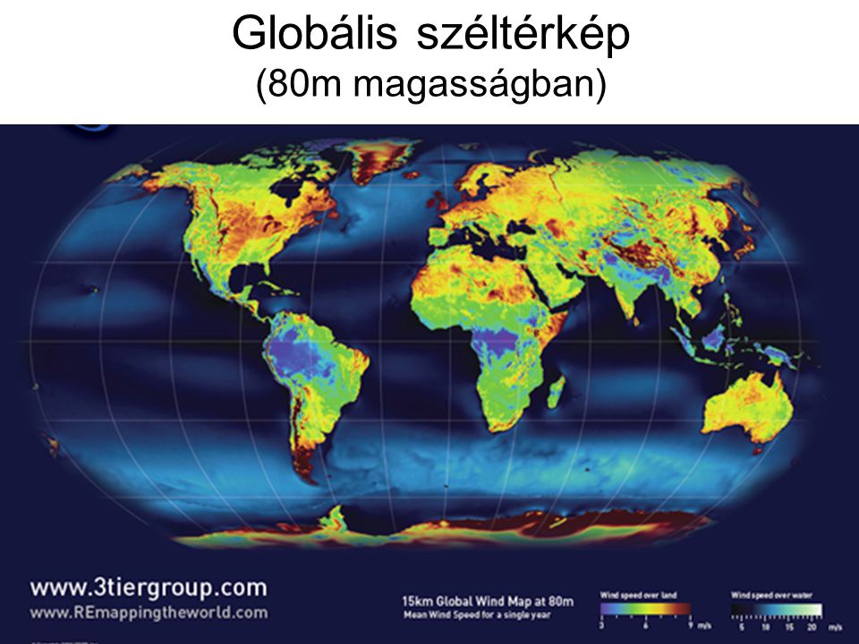 Globális széltérkép (80m magasságban)