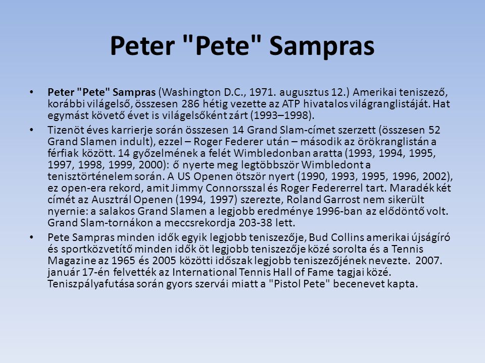 Peter Pete Sampras
