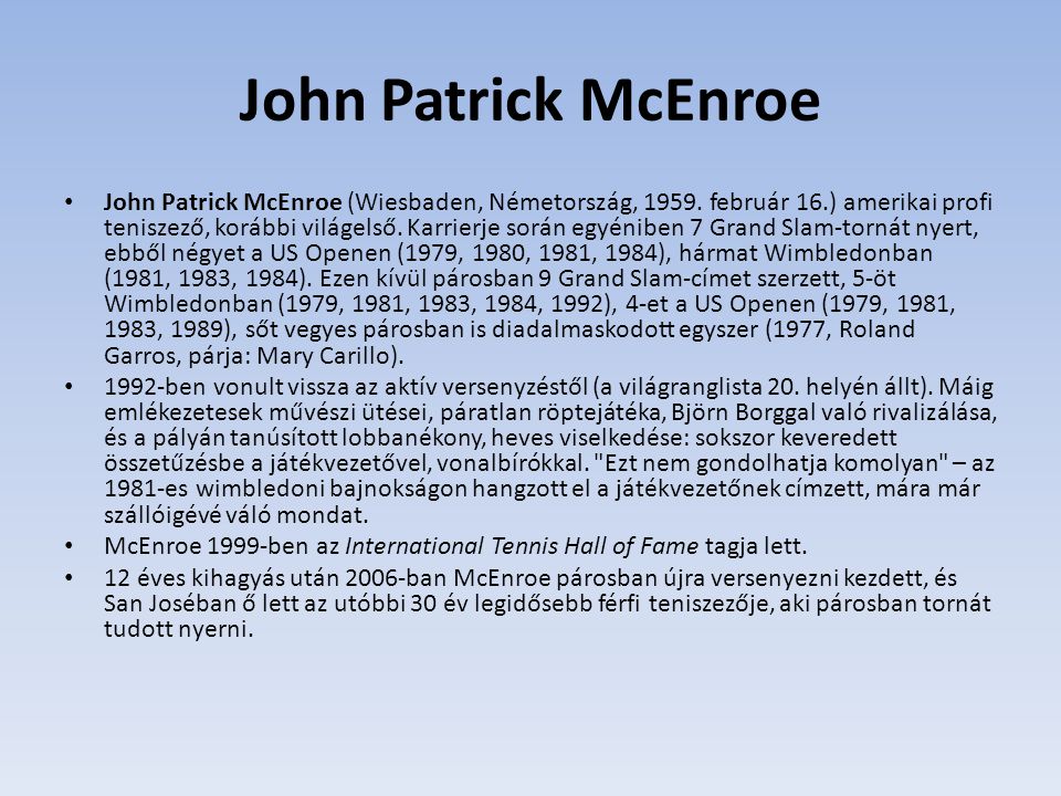 John Patrick McEnroe