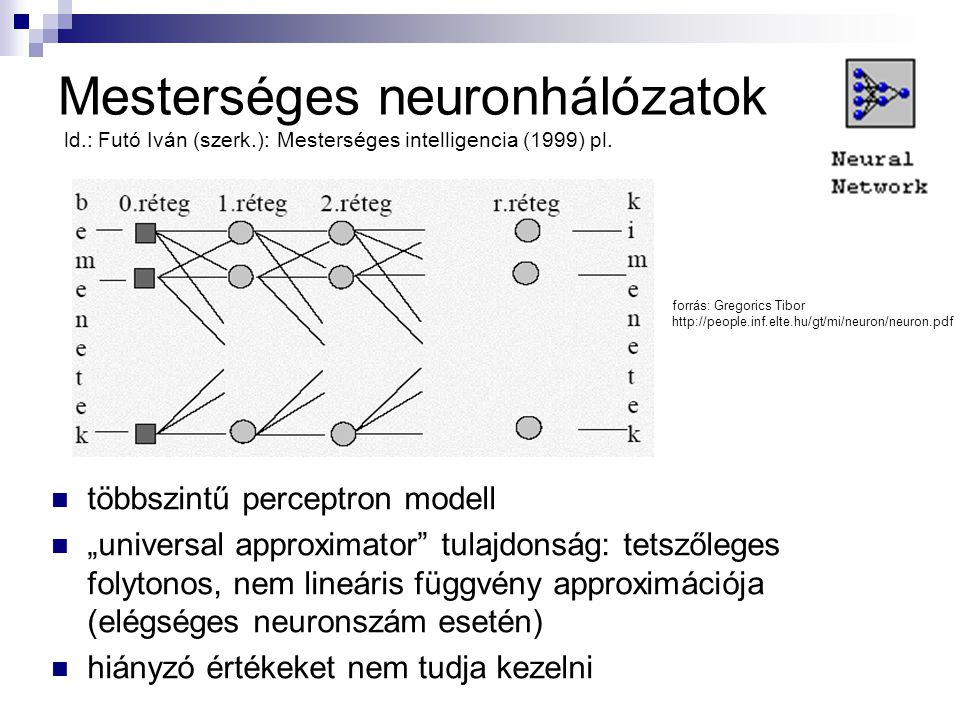 Mesterséges neuronhálózatok ld. : Futó Iván (szerk