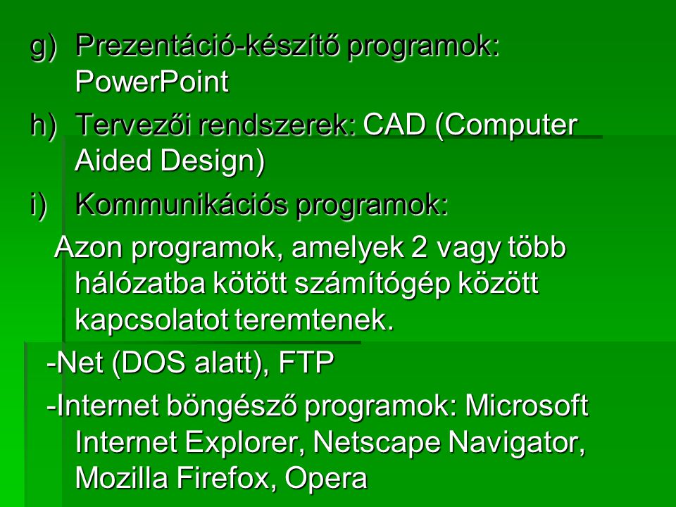 Prezentáció-készítő programok: PowerPoint