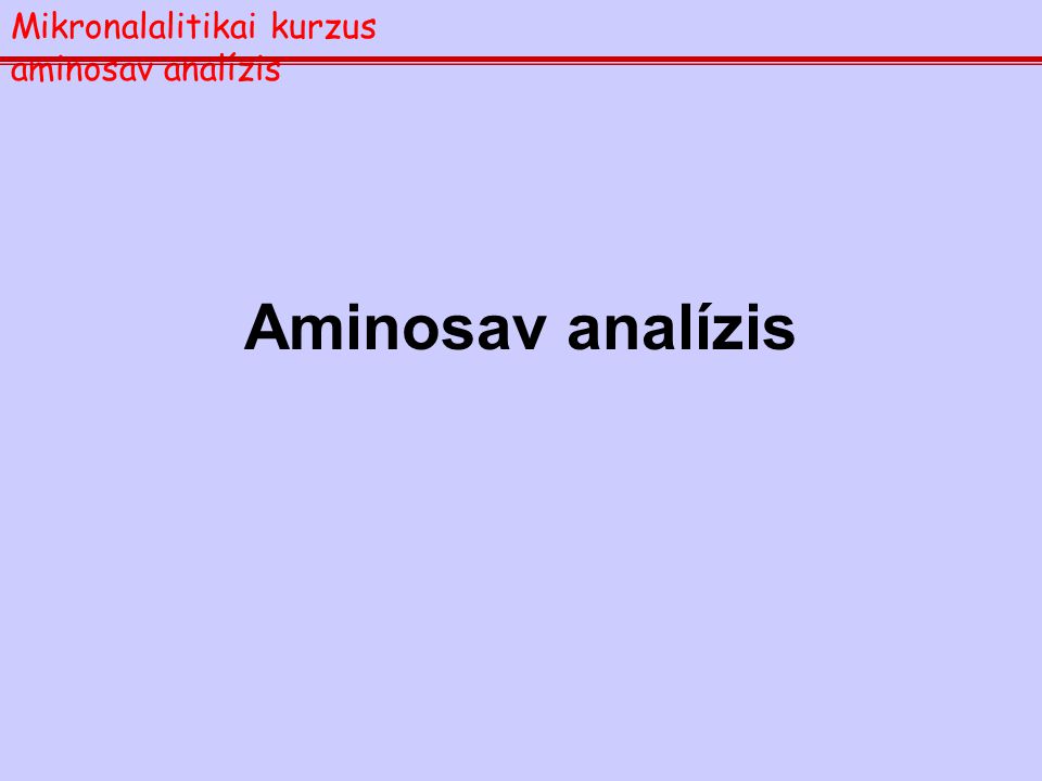 Mikronalalitikai kurzus aminosav analízis