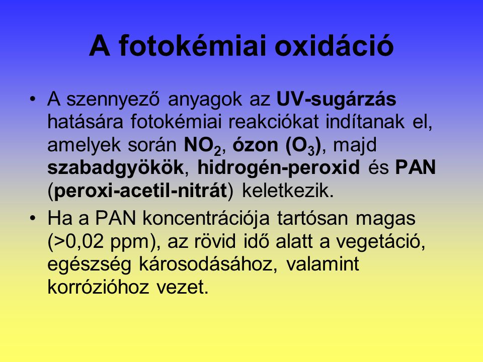 A fotokémiai oxidáció