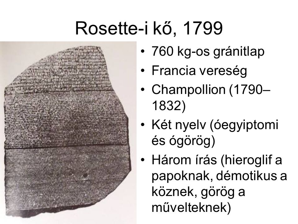 Rosette-i kő, kg-os gránitlap Francia vereség