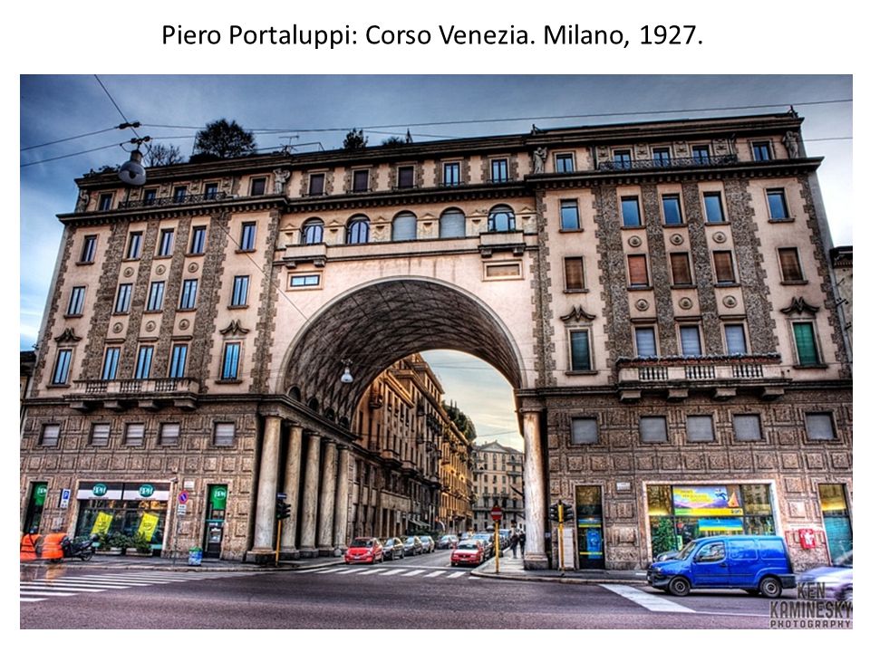 Piero Portaluppi: Corso Venezia. Milano, 1927.