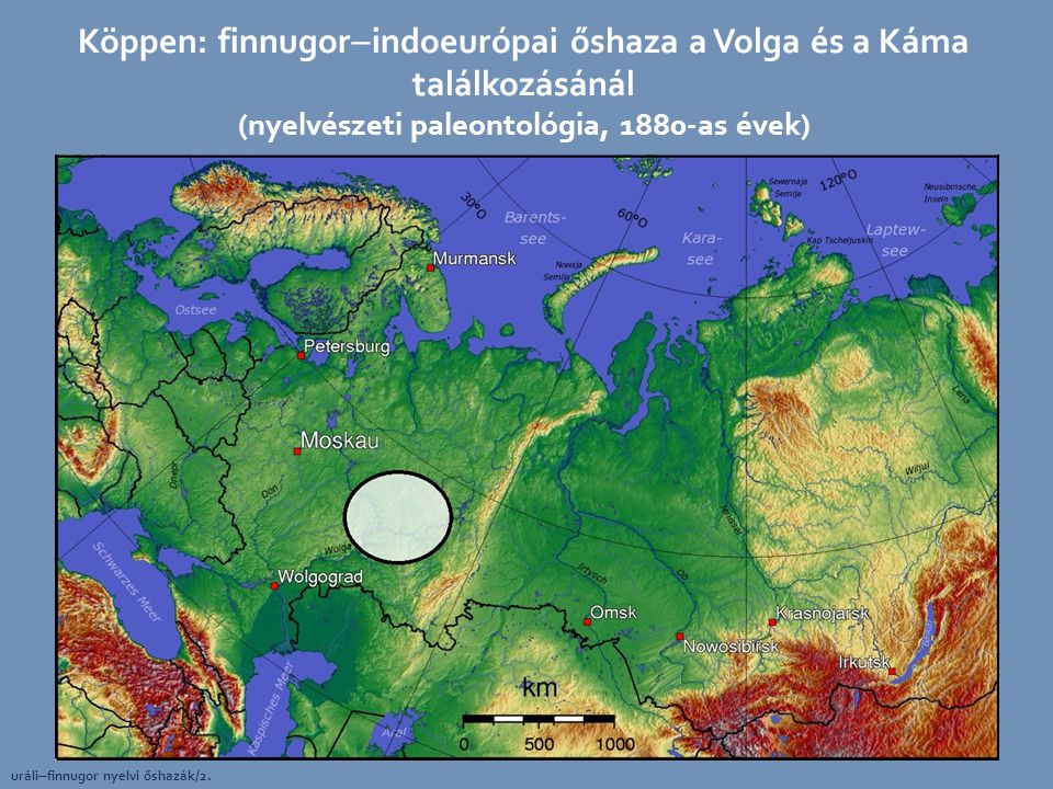 Köppen: finnugorindoeurópai őshaza a Volga és a Káma találkozásánál (nyelvészeti paleontológia, 1880-as évek)