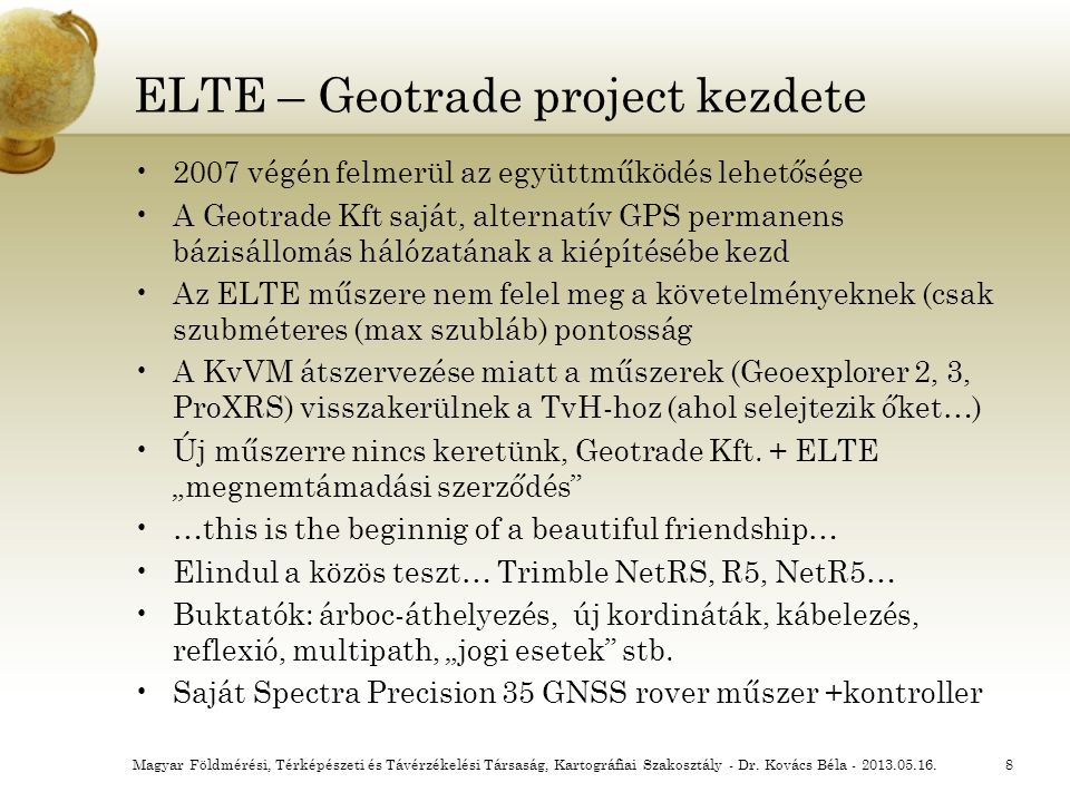 ELTE – Geotrade project kezdete