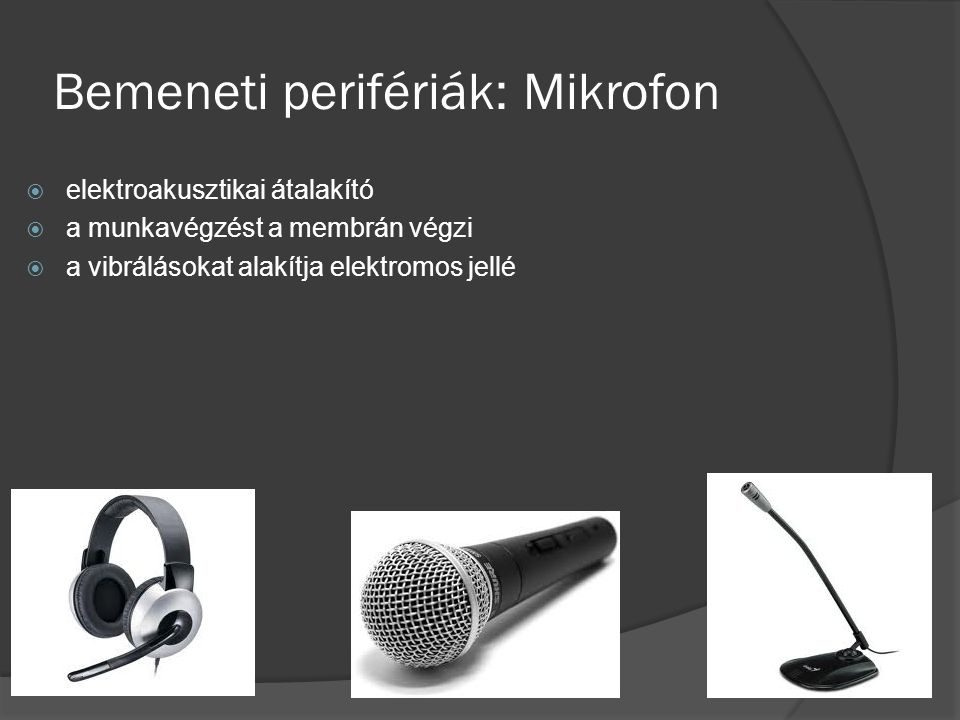 Bemeneti perifériák: Mikrofon