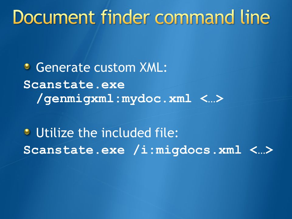 Document finder command line