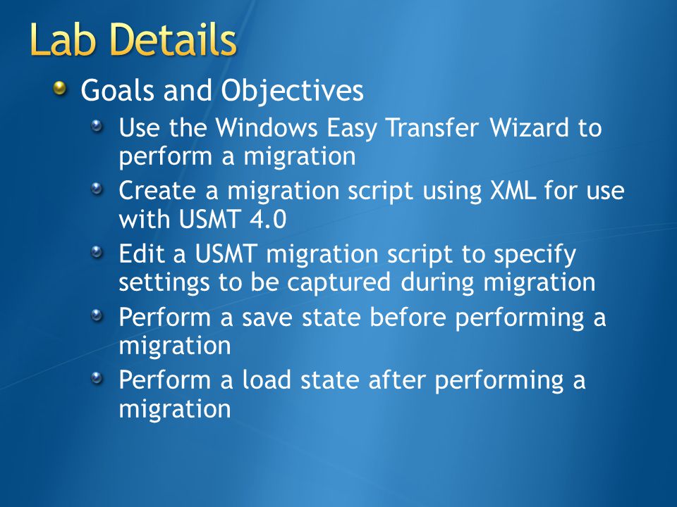 Lab Details Goals and Objectives