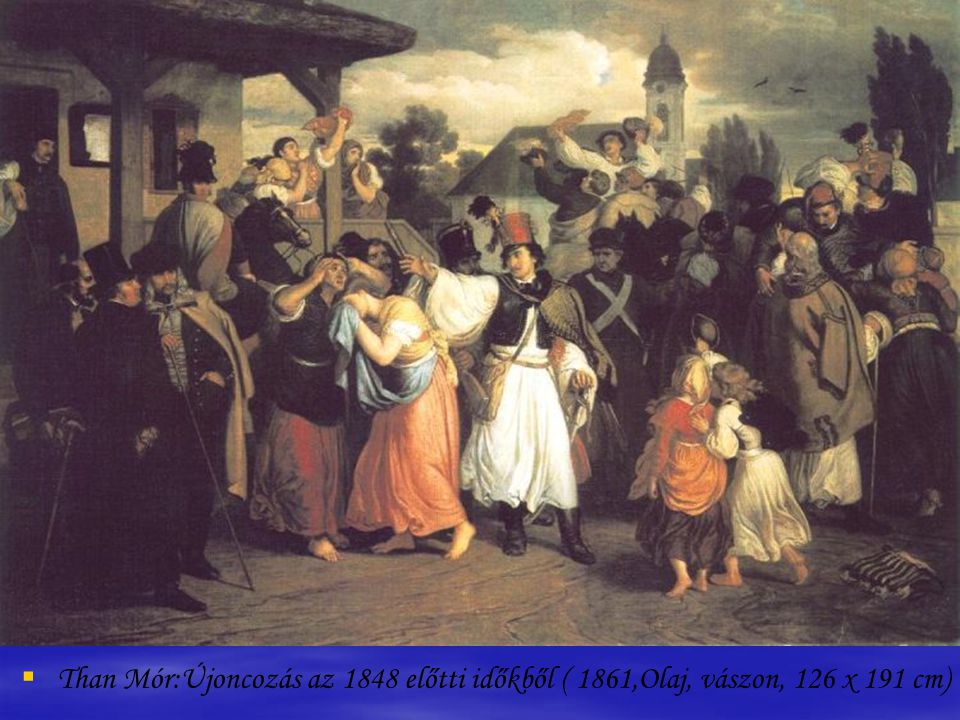 Than Mór:Újoncozás az 1848 előtti időkből ( 1861,Olaj, vászon, 126 x 191 cm)