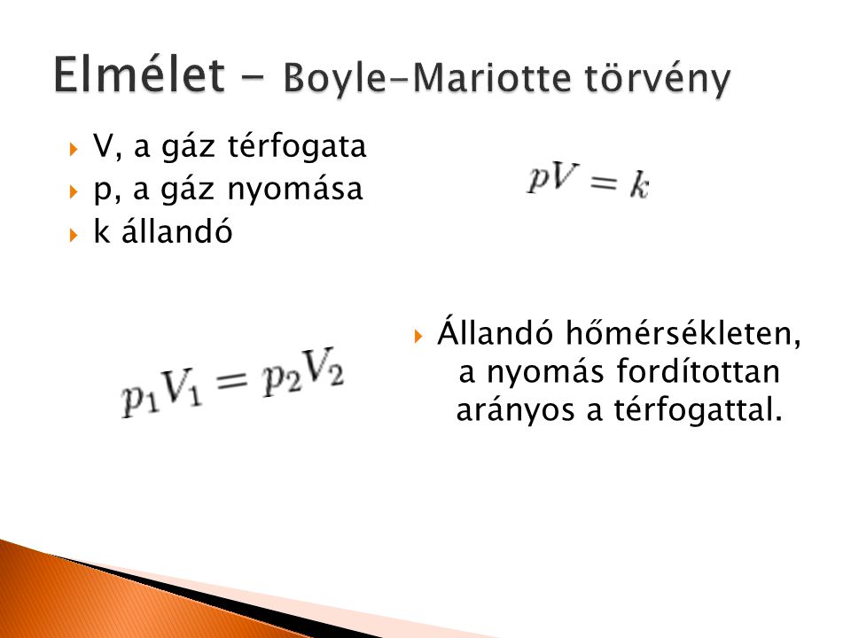 Elmélet - Boyle-Mariotte törvény