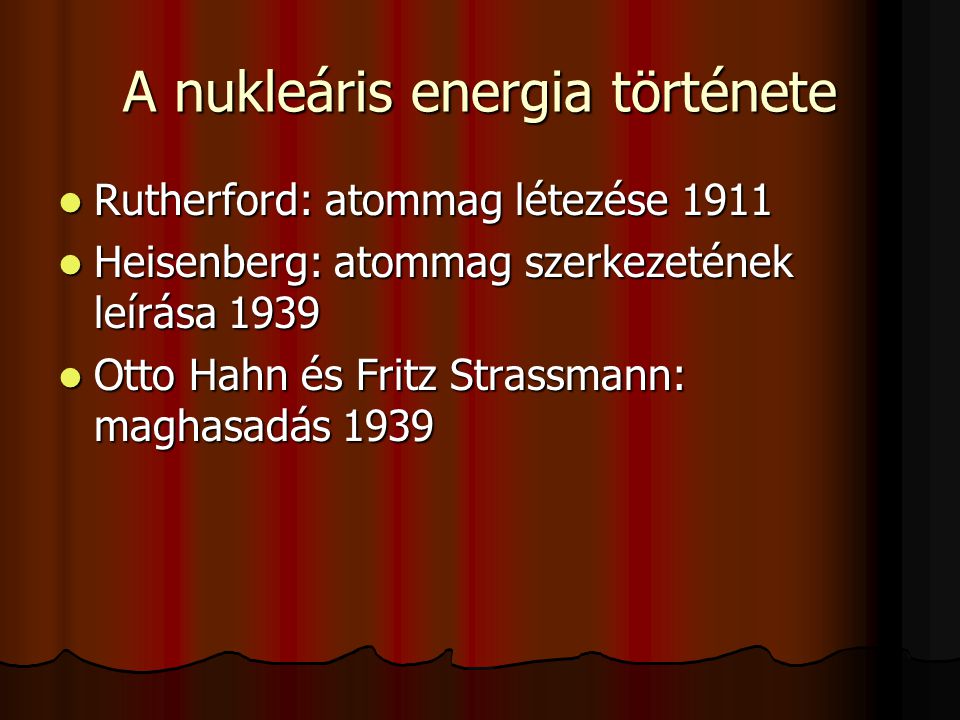 A nukleáris energia története