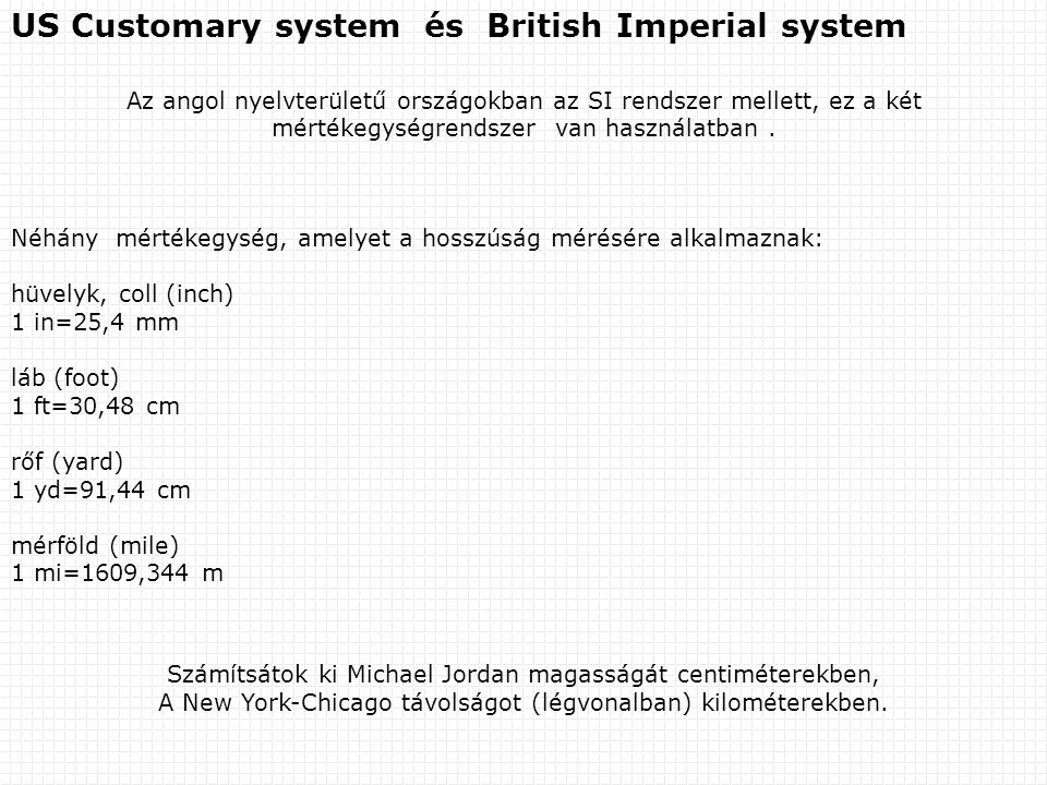 US Customary system és British Imperial system