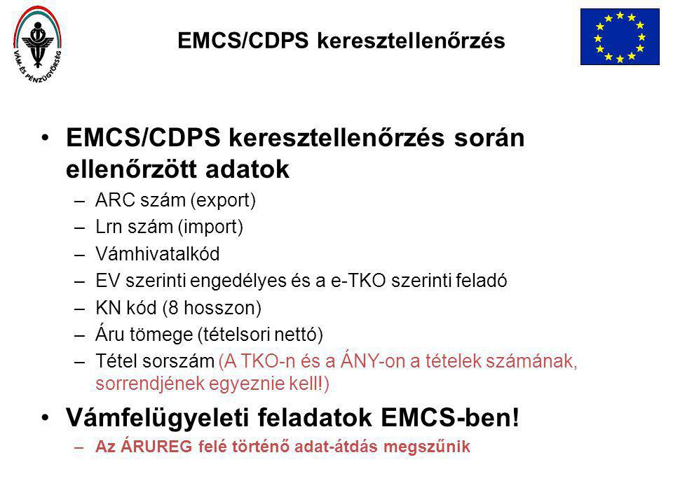 EMCS/CDPS keresztellenőrzés