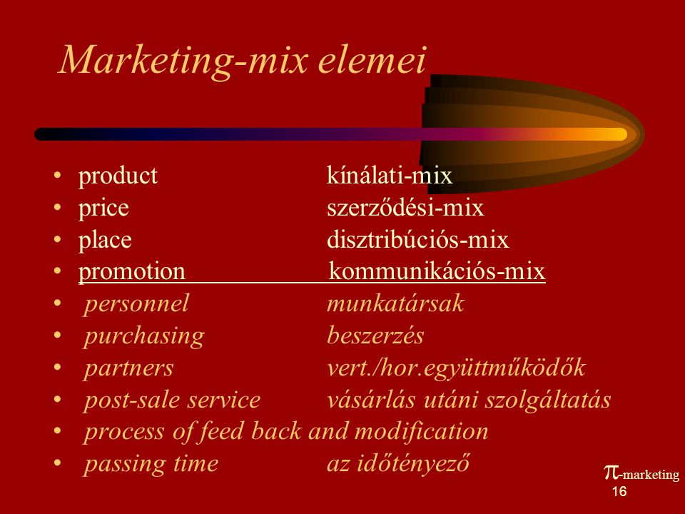 Marketing-mix elemei -marketing product kínálati-mix