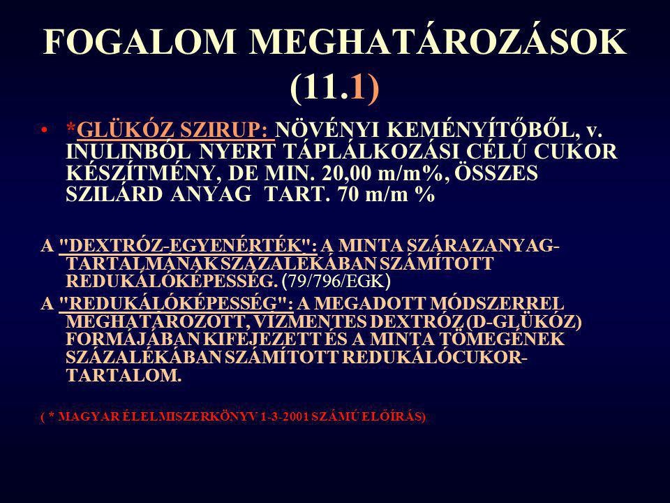 FOGALOM MEGHATÁROZÁSOK (11.1)
