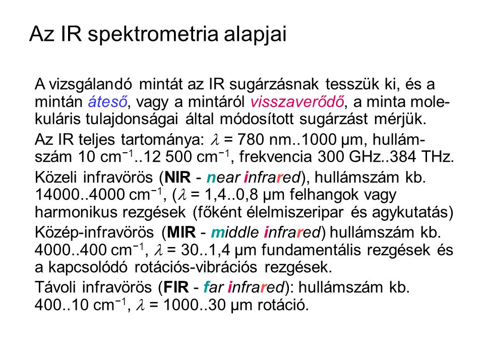 Az IR spektrometria alapjai