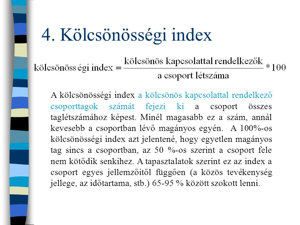 4. Kölcsönösségi index
