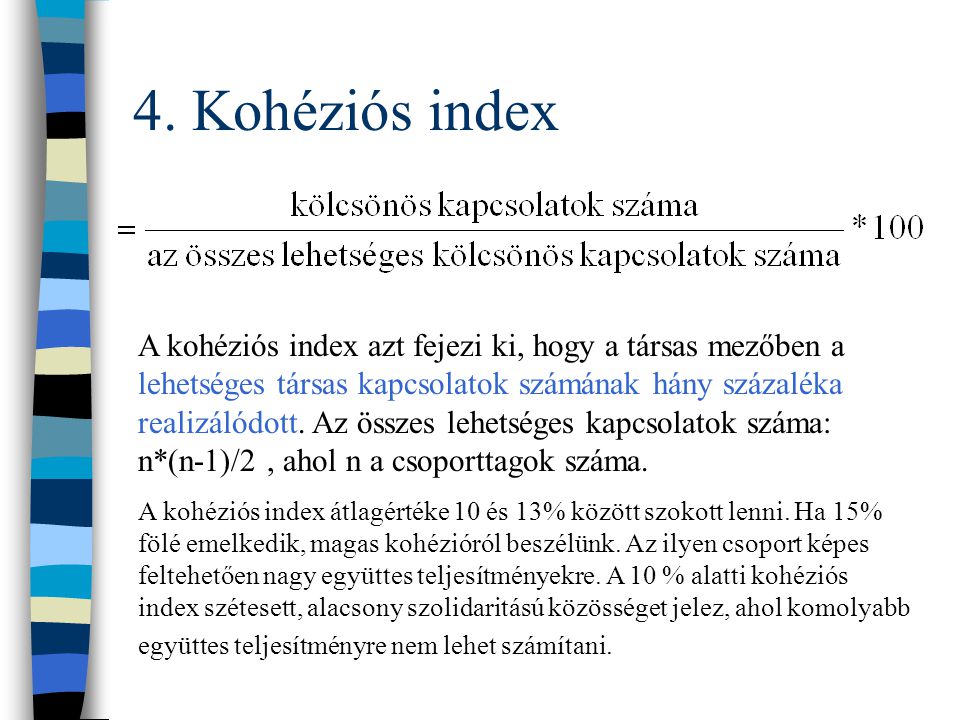 4. Kohéziós index
