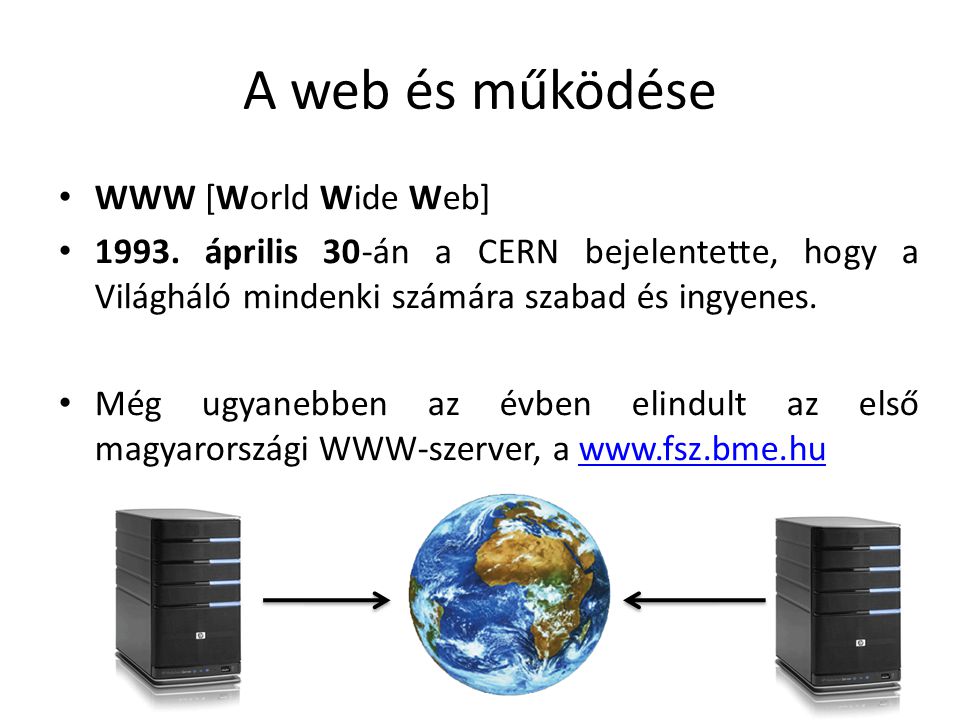 A web és működése WWW [World Wide Web]