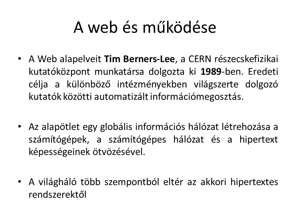 A web és működése