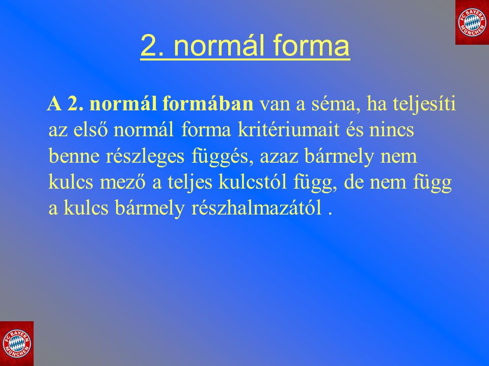 2. normál forma