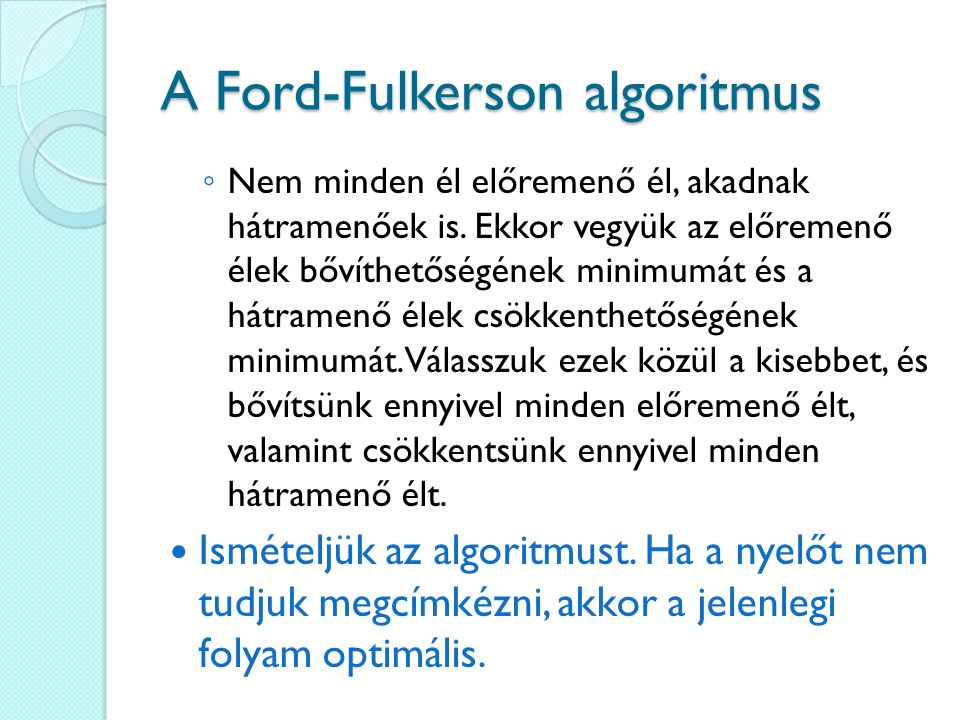 A Ford-Fulkerson algoritmus