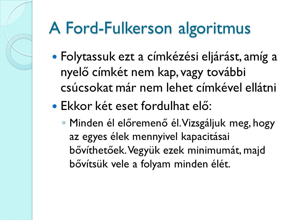 A Ford-Fulkerson algoritmus