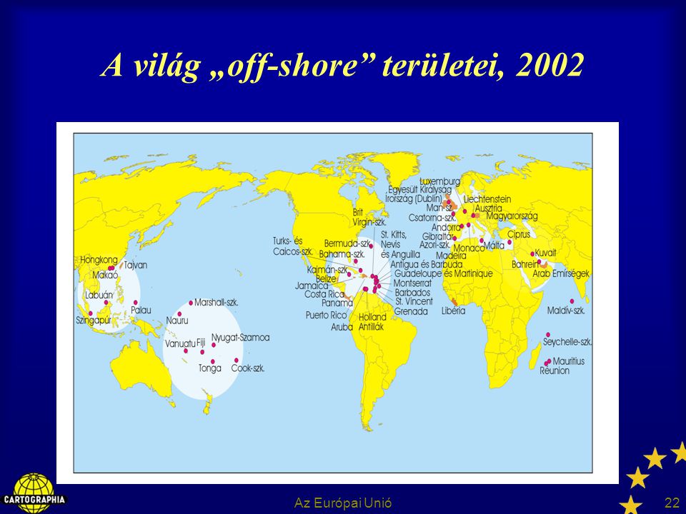 A világ „off-shore területei, 2002