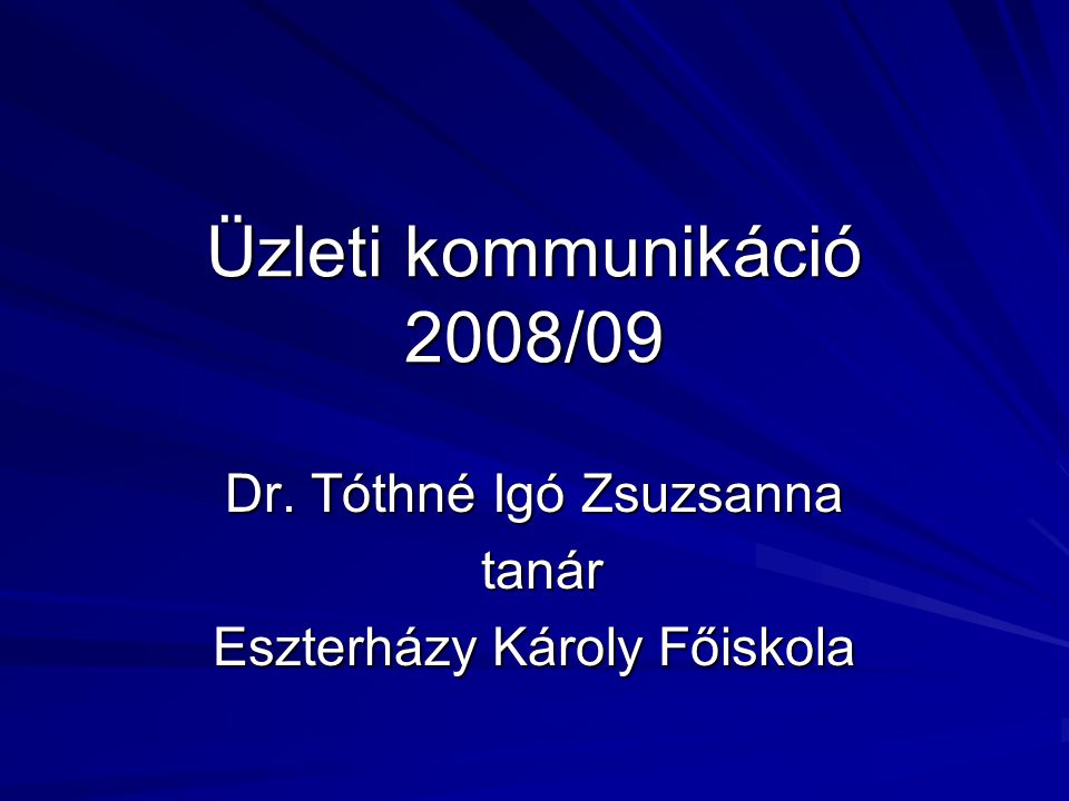 Dr. Tóthné Igó Zsuzsanna tanár Eszterházy Károly Főiskola