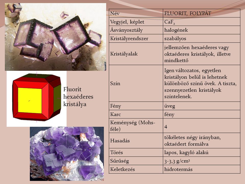 Fluorit hexaéderes kristálya