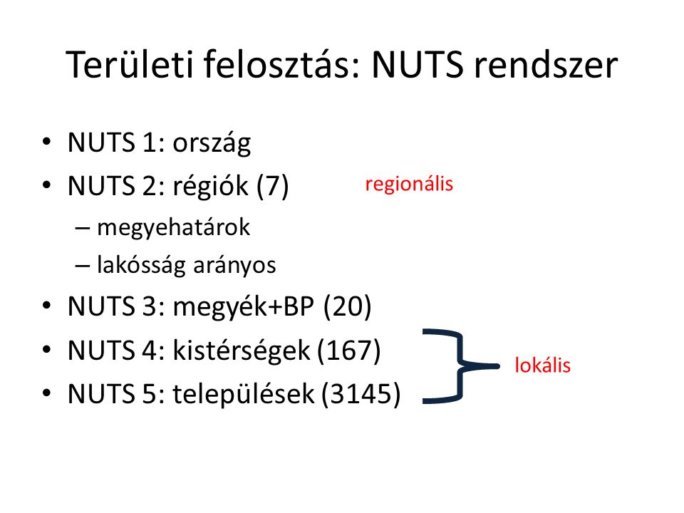Területi felosztás: NUTS rendszer