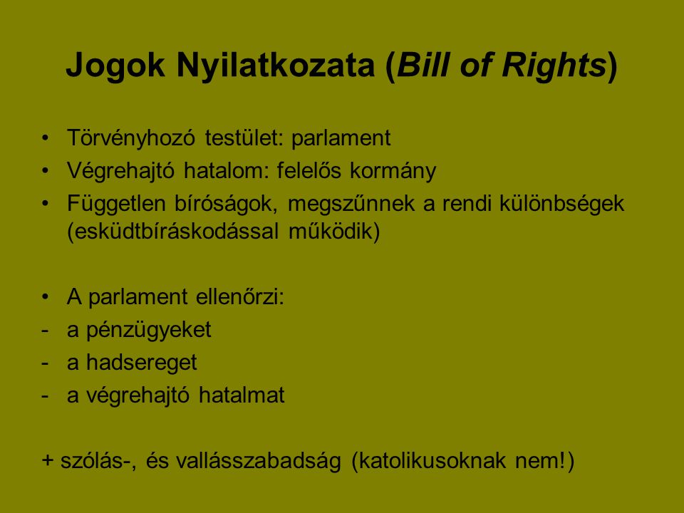 Jogok Nyilatkozata (Bill of Rights)